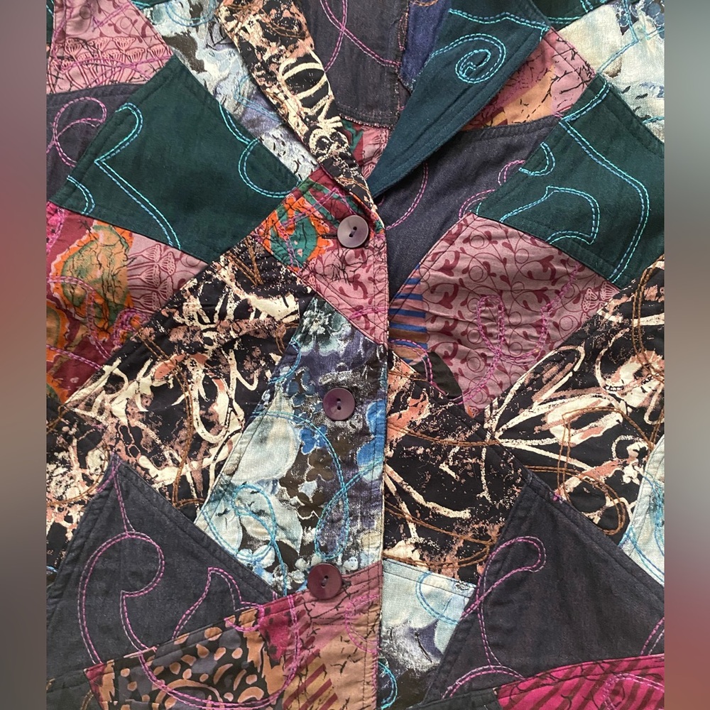 NWOT Casual Studio Patchwork Blazer Jacket multic… - image 4